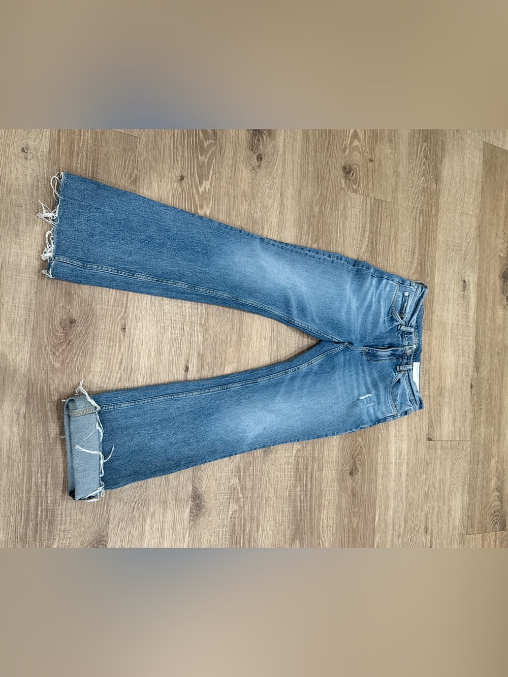 Rag & Bone Peyton Mid Rise Bootcut Jeans Raw Hem Distressed Size 26